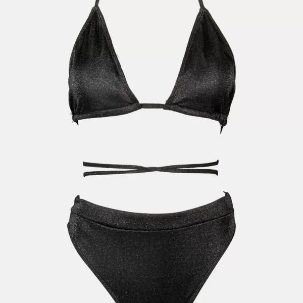 Luigi GIGI-Μαγιό Σετ Μπικίνι Lurex Plus Size - Μαύρο