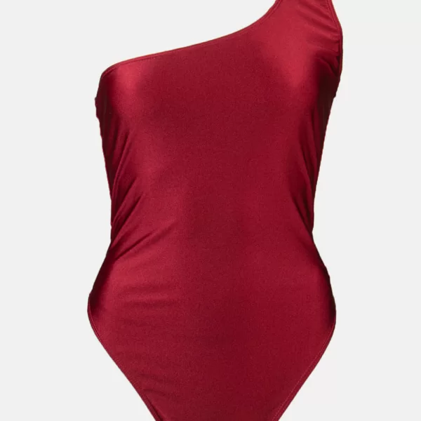 GIGI-Μαγιό Ολόσωμο με Έναν Ώμο Plus Size - Μπορντό