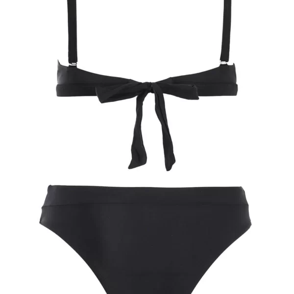GIGI-Μαγιό Σετ Μπικίνι με Λάστιχο και Κρίκο - Μαύρο