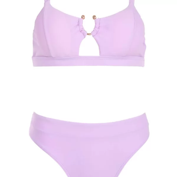 GIGI-Μαγιό Σετ Μπικίνι με Λάστιχο και Κρίκο - Λιλά