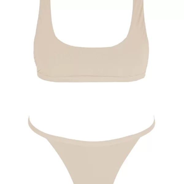 GIGI-Μαγιό Σετ Μπικίνι Αθλητικό & Ψηλόμεσο - Εκρού