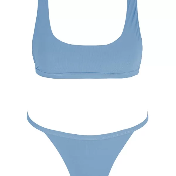 GIGI-Μαγιό Σετ Μπικίνι Αθλητικό & Ψηλόμεσο - Γαλάζιο