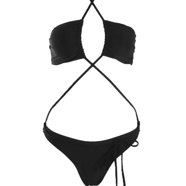 GIGI-Μαγιό Σετ Μπικίνι με Κορδόνι - Μαύρο