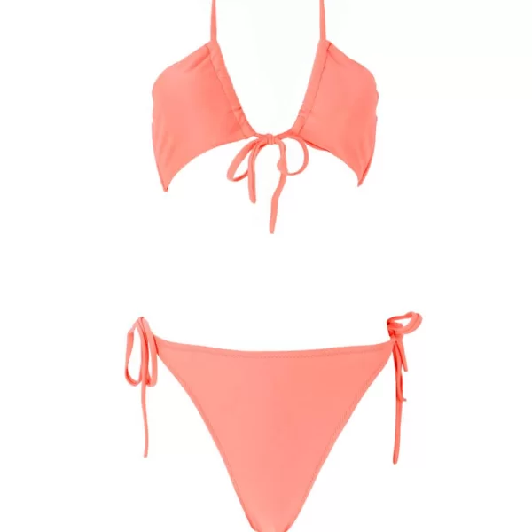 GIGI Μαγιό Σετ Μπικίνι με Χιαστί Κορδόνι - Κοραλί