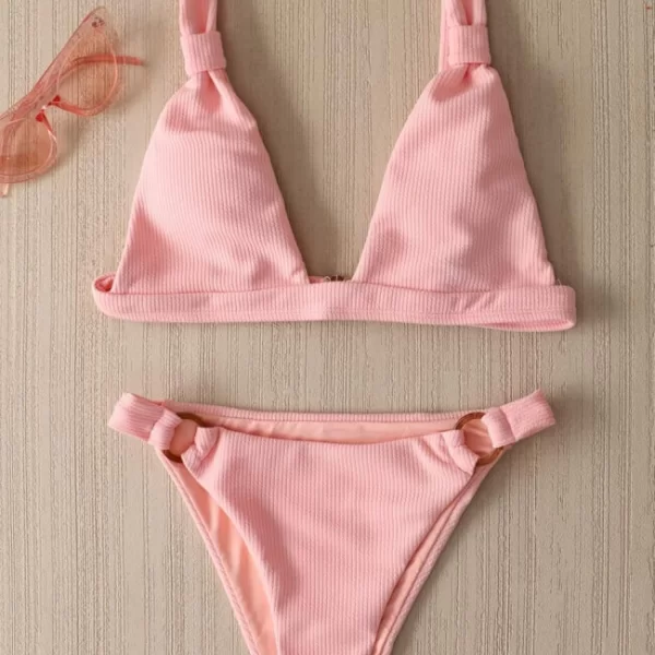 Luigi Μαγιό Σετ Μπικίνι Ψηλόμεσο με Κρίκους - Ροζ