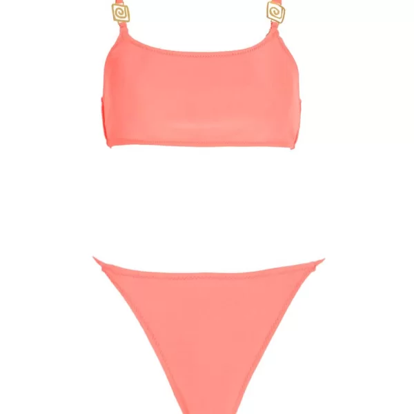 GIGI Μαγιό Σετ Μπικίνι με Τόκα & Δέσιμο - Κοραλί