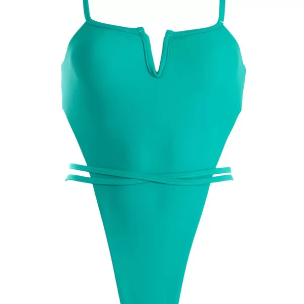 Luigi GIGI-Μαγιό Ολόσωμο με Κορδόνι στη Μέση - Πράσινο