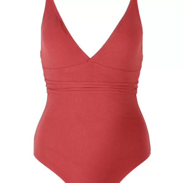 GIGI Μαγιό Ολόσωμο Ριπ με Μακρύ Κορδόνι - Κεραμιδί