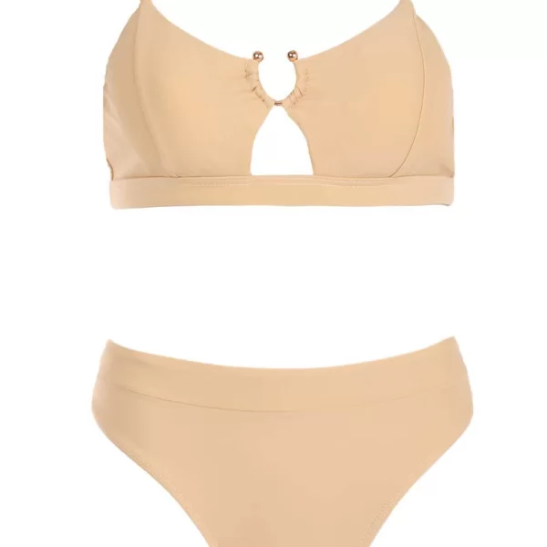 GIGI-Μαγιό Σετ Μπικίνι με Λάστιχο και Κρίκο - Μπεζ