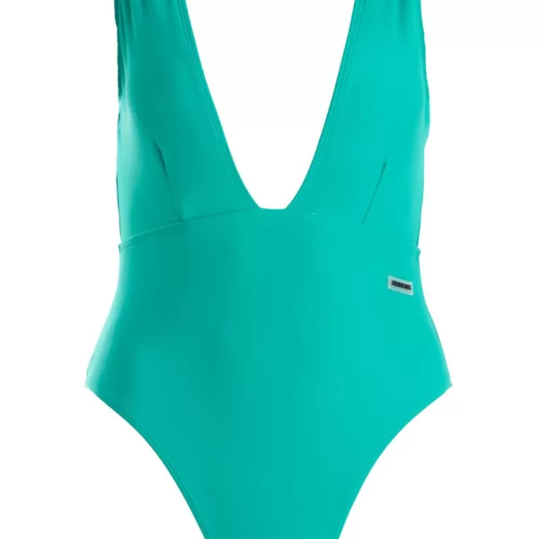 GIGI-Μαγιό Ολόσωμο με Βαθύ Ντεκολτέ - Πράσινο