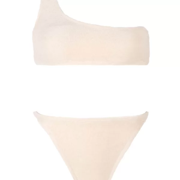 GIGI Μαγιό Σετ Μπικίνι Terry με Έναν Ώμο - Εκρού