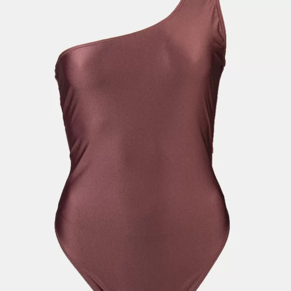 GIGI-Μαγιό Ολόσωμο με Έναν Ώμο Plus Size - Καφέ