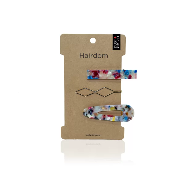 ΣΕΤ ΚΛΙΠ ΜΑΛΛΙΩΝ ΜΠΛΕ ΡΟΖ 3ΤΕΜ