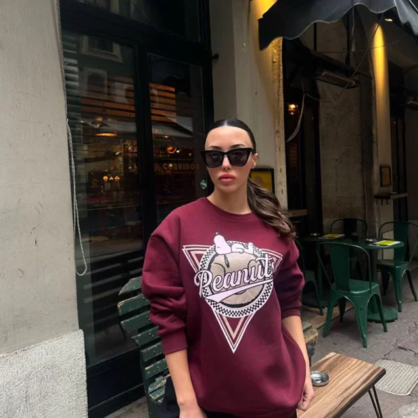 Peanuts γυναικείο φούτερ μπορντό