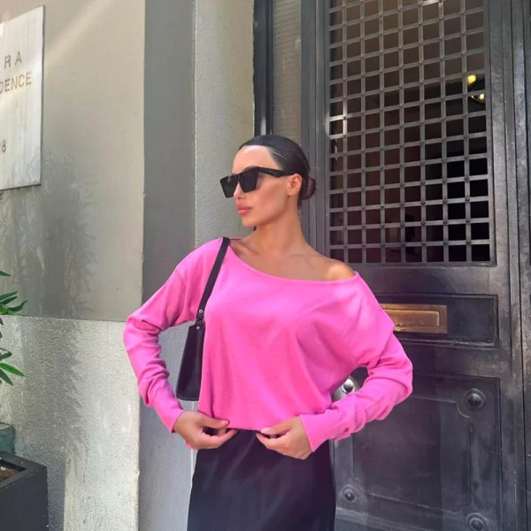 ZOHA γυναικεία πλεκτη μπλούζα φουξ