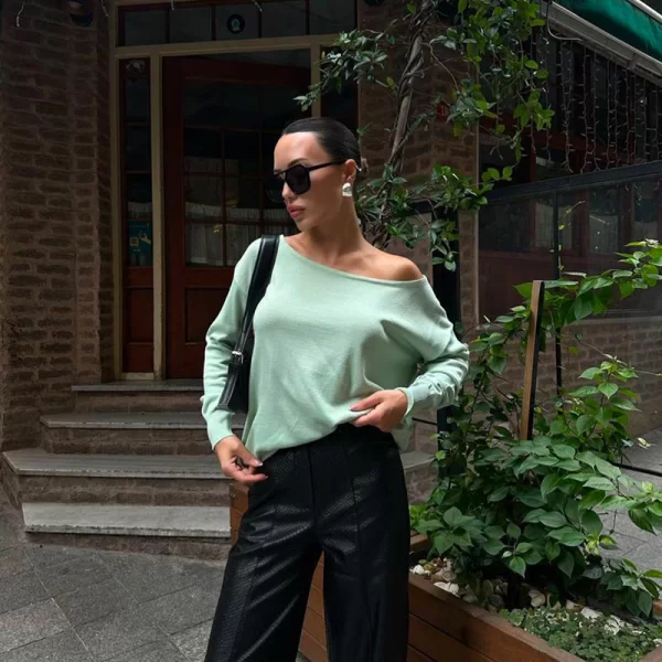 ZOHA γυναικεία πλεκτη μπλούζα φυστικι