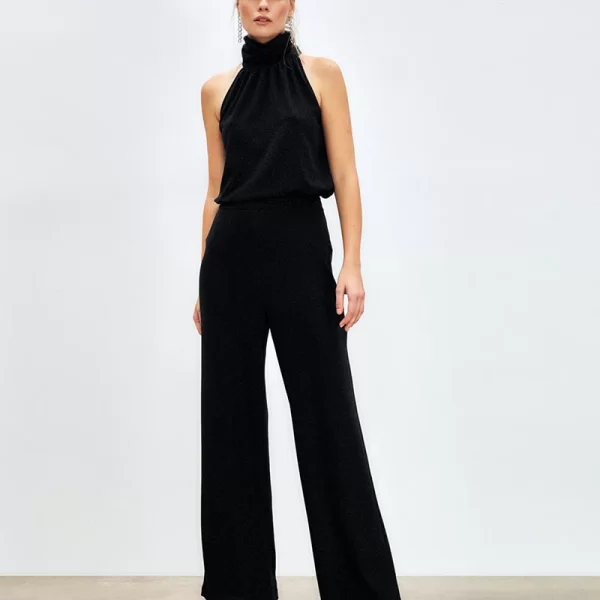 Aruna γυναικεία παντελόνα λούρεξ μαύρο