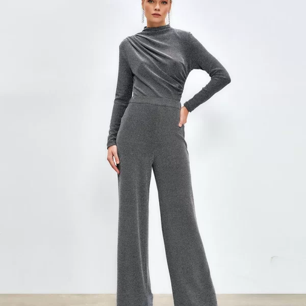 Aruna γυναικεία παντελόνα λούρεξ γκρι