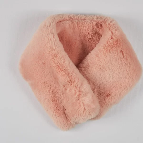 SOU Γυναικείο κασκόλ από συνθετική γούνα με μαγνήτη ροζ