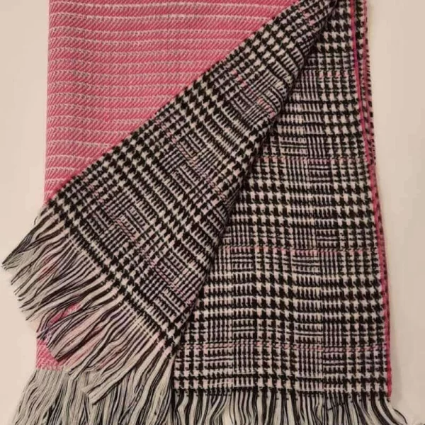 Γυναικείο κασκόλ διπλής όψης- ροζ