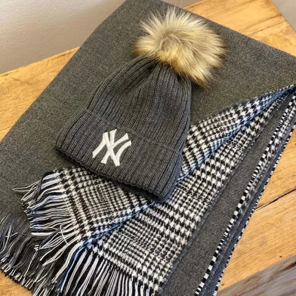 Γυναικείο κασκόλ διπλής όψης - γκρι