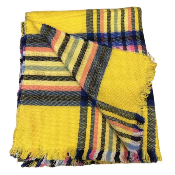 Gohha γυναικείο κασκόλ κίτρινο-ροζ-μπλε