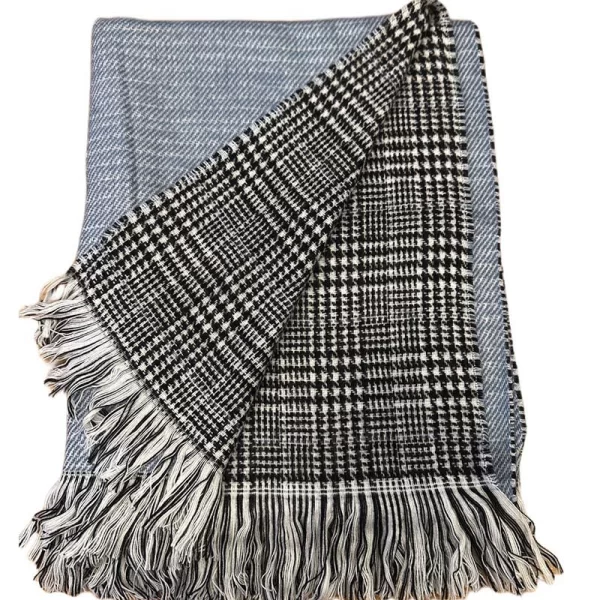 Γυναικείο κασκόλ διπλής όψης denim μπλε