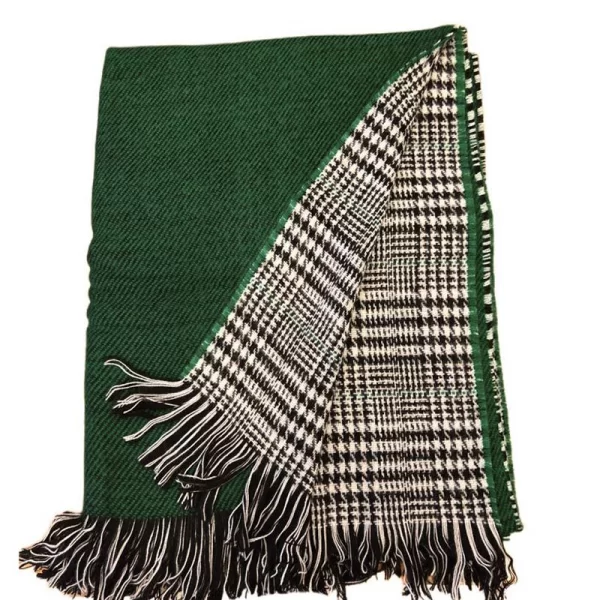 SOU Γυναικείο κασκόλ διπλής όψης πράσινο