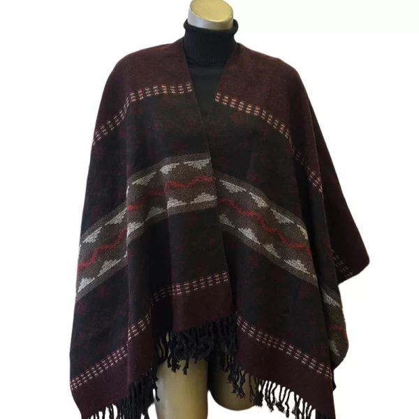 Γυναικεία καπά με σχέδιο μαύρο-μπορντό