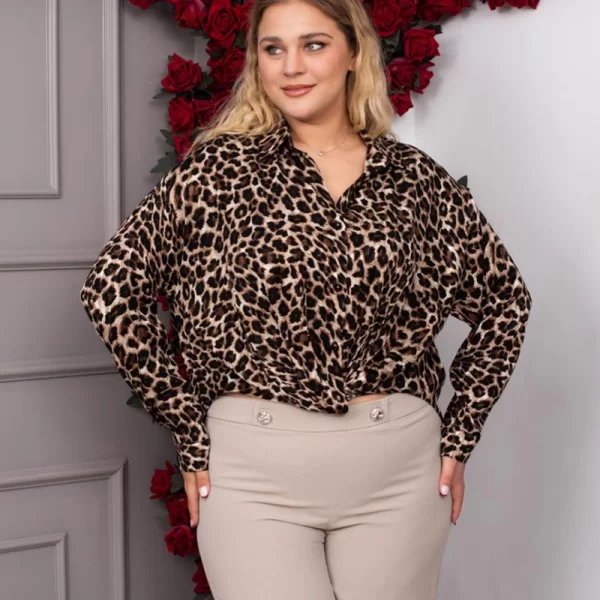 IVANKA Γυναικειο πουκαμισο λεοπαρ big size