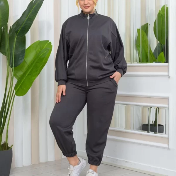 SINDY γυναικείο παντελόνι φόρμαs γκρι (BIGSIZE)