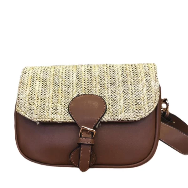 Ladoso γυναικεία τσάντα με ψάθινο σχέδιο