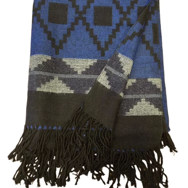 SOU Γυναικεία κάπα με σχέδιο γκρι σκούρο-μπλε