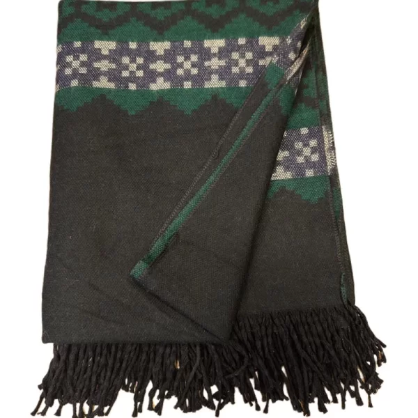 Γυναικεία κάπα με σχέδιο πράσινο-μαύρο