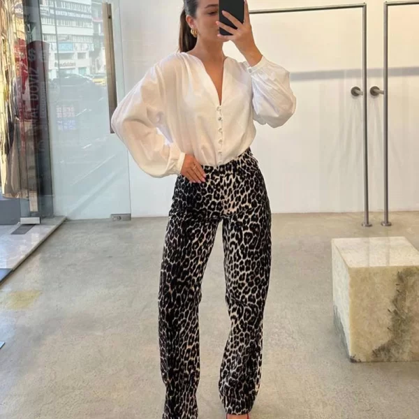 SOU Agnes γυναικεία παντελόνα (λεοπάρ)