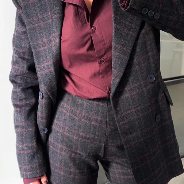 SOU TOUNI γυναικείο μίνι σορτς καρό