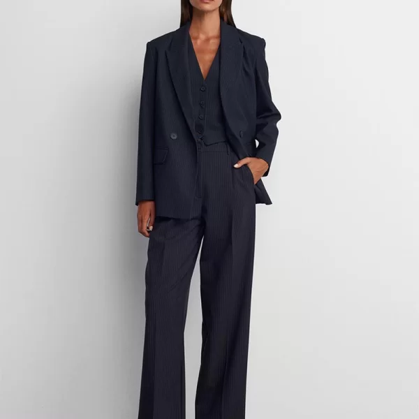 MORGAN Γυναίκειο σακάκι με ριγες ανθρακι