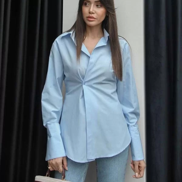 Denise γυναικείο πουκάμισο με σούρες στη μέση