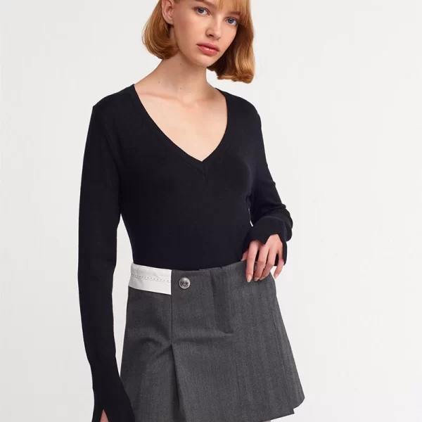 SOU MISSA γυναίκεια πλεκτή μπλούζα με V γιακά