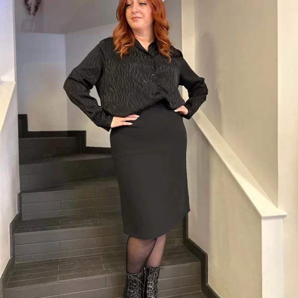 SOU ΑREA γυναικείο oversized πουκάμισο (MAΥΡΟ)