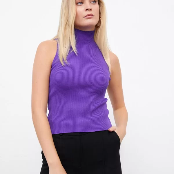 Reele γυναικεία μπλούζα ριμπ αμάνικη (ΜΩΒ)