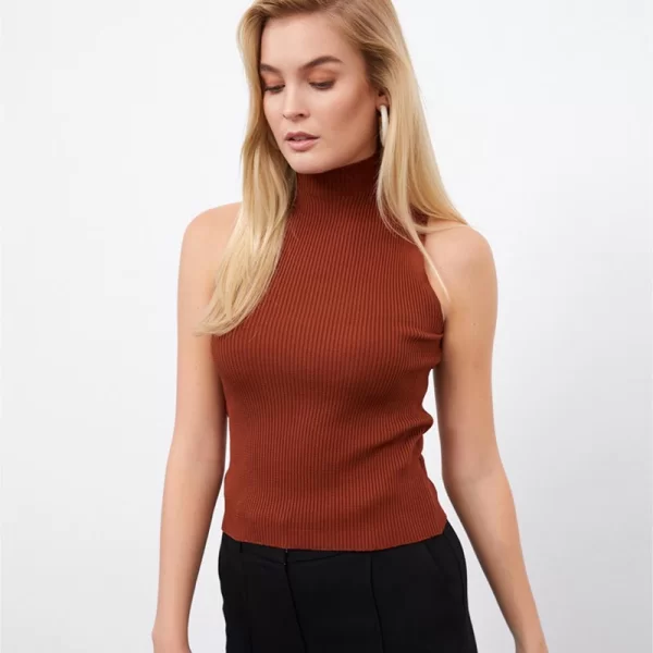 SOU Reele γυναικεία μπλούζα ριμπ αμάνικη (ΚΑΦΕ)