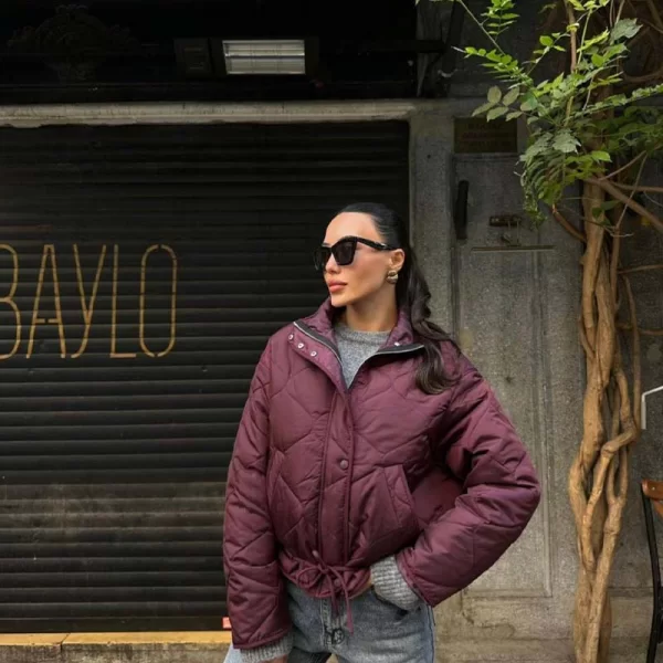 ANIK γυναικείο κοντό μπουφάν καπιτονέ (Μπορντό)