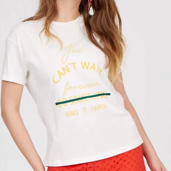 Γυναικείο λευκό t-shirt με στάμπα