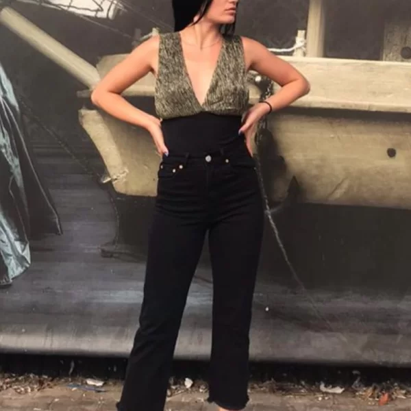 SOU Γυναικείο γυαλιστερό κορμάκι