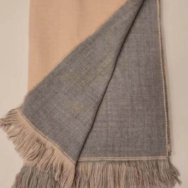 SOU Γυναικείο κασκόλ διπλής όψης- γκρι και ροζ