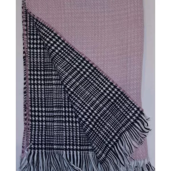 Γυναικείο κασκόλ διπλής όψης- ροζ απαλό