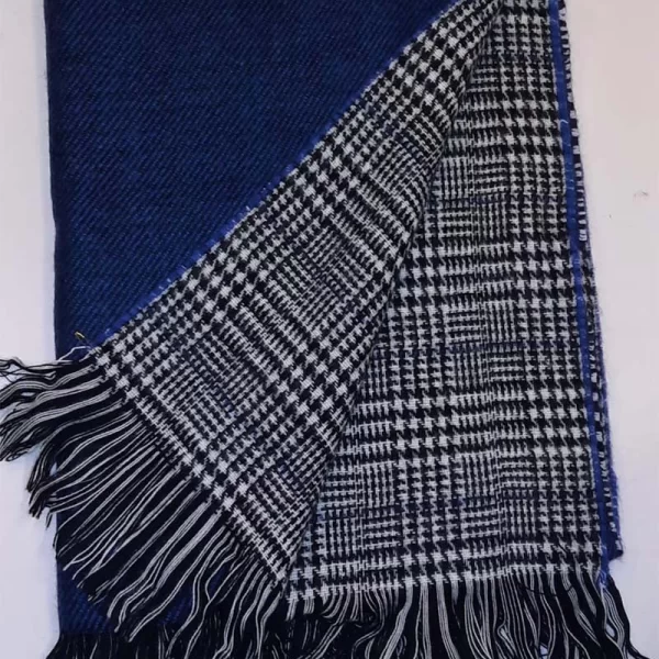 Γυναικείο κασκόλ διπλής όψης- μπλε ελεκτρίκ