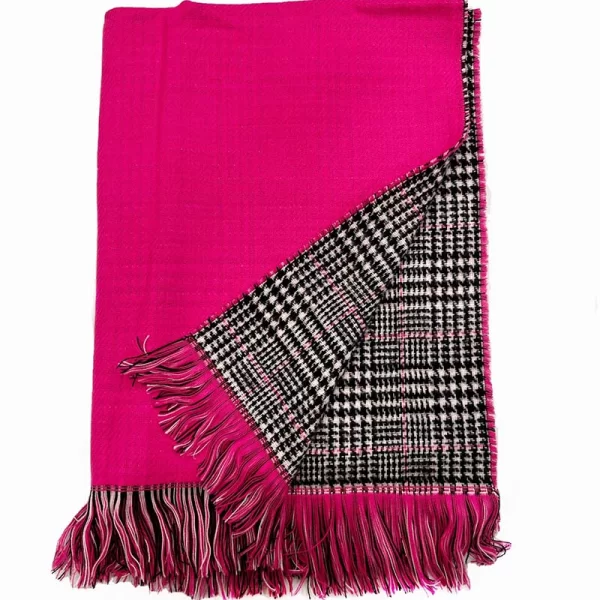 Γυναικείο κασκόλ διπλής όψης φουξ