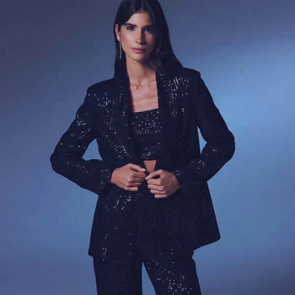 Nelly γυναικείο μπλέιζερ με παγιέτες